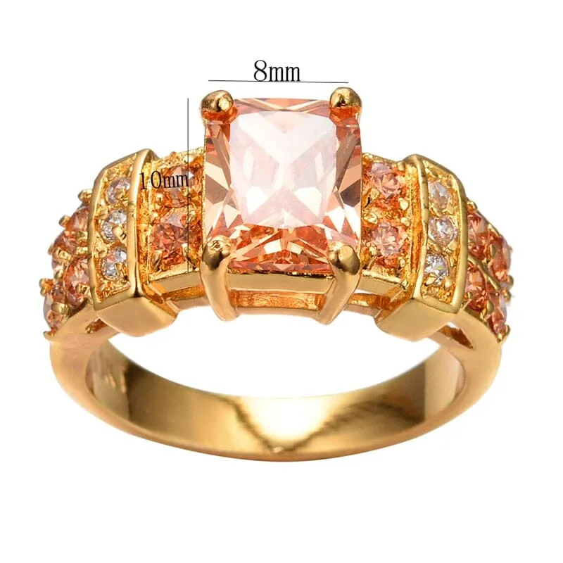 Champagne Crystal Zircon Ring