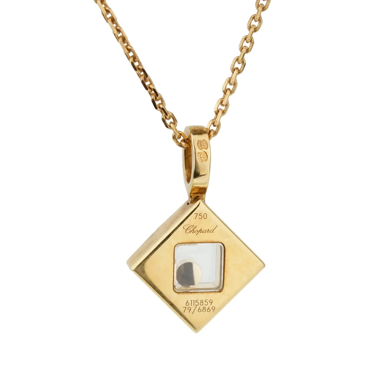 Chopard Happy Diamonds Square Yellow Gold Necklace