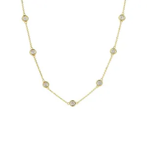 Classic Bezel Station Diamond Necklace 1/2ct