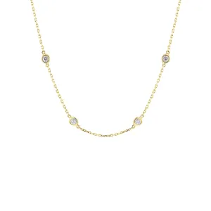 Classic Bezel Station Diamond Necklace 1ct