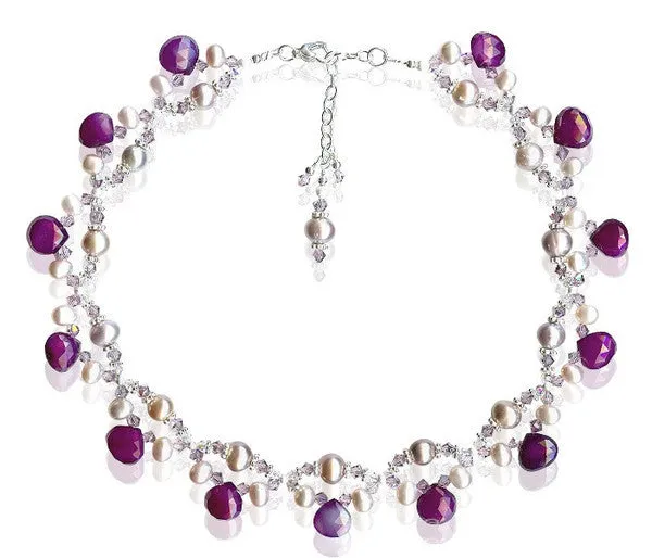 Classic Mauve Amethyst Chalcedony Necklace