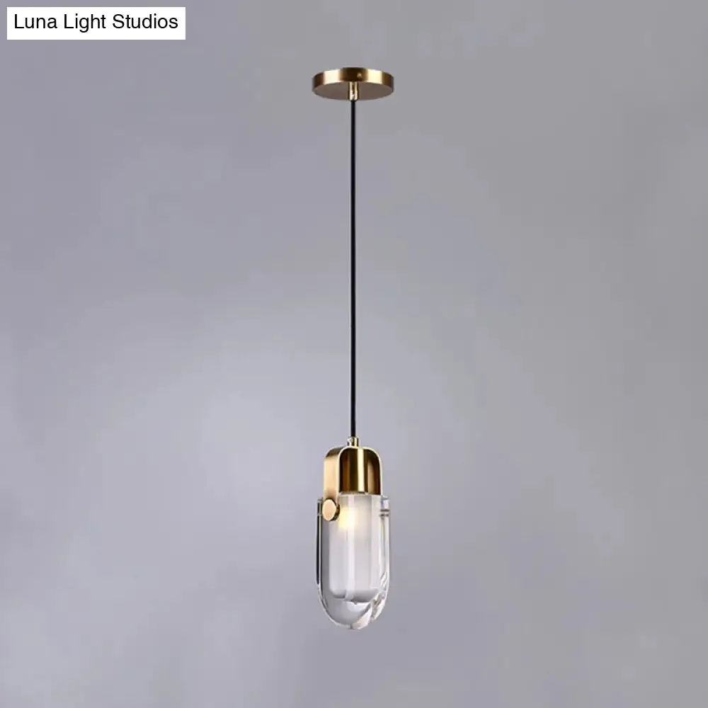 Contemporary Gold LED Crystal Pendant Ceiling Light