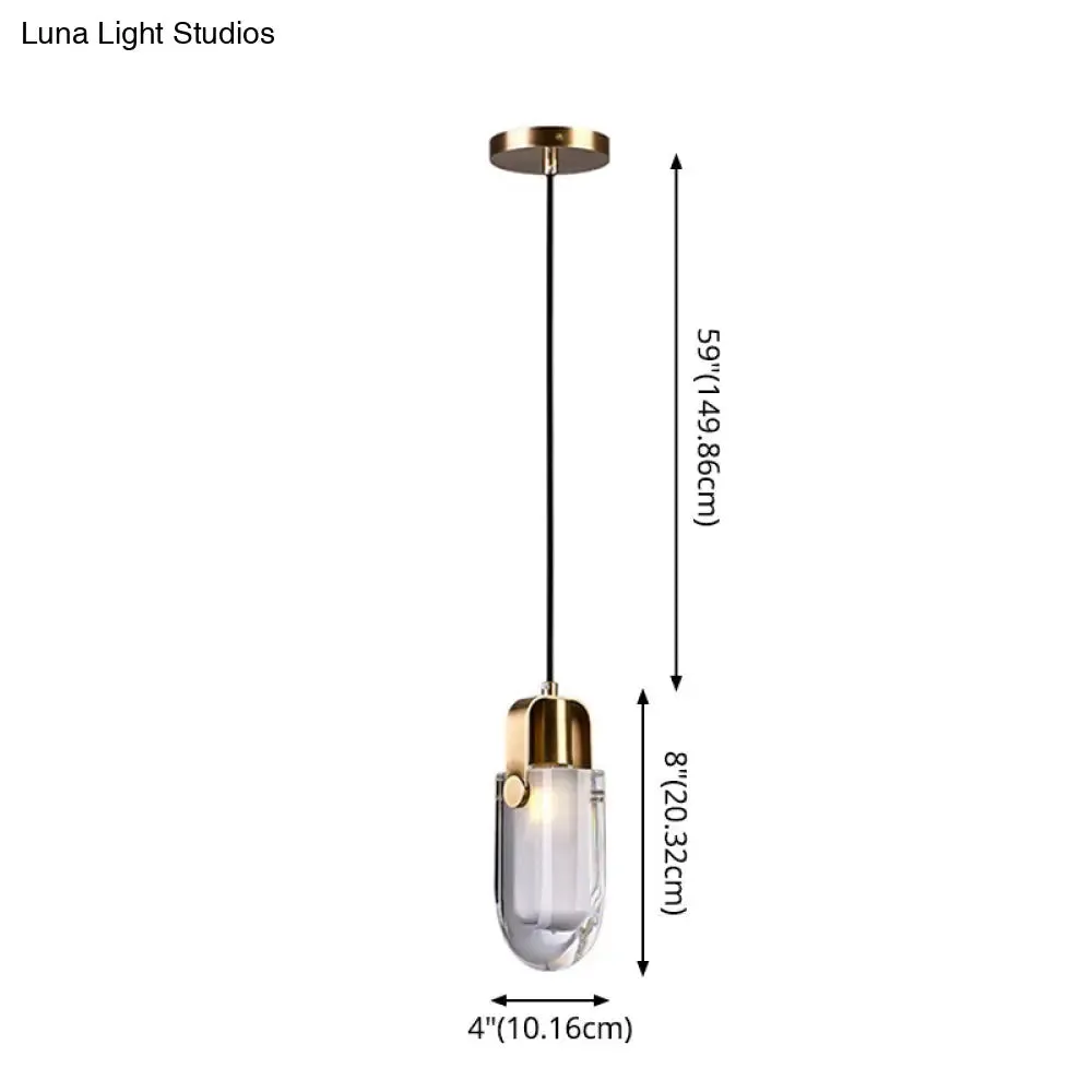 Contemporary Gold LED Crystal Pendant Ceiling Light