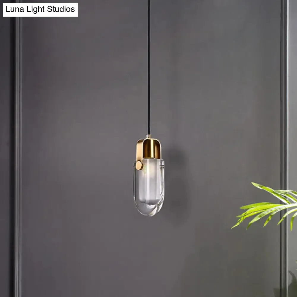 Contemporary Gold LED Crystal Pendant Ceiling Light