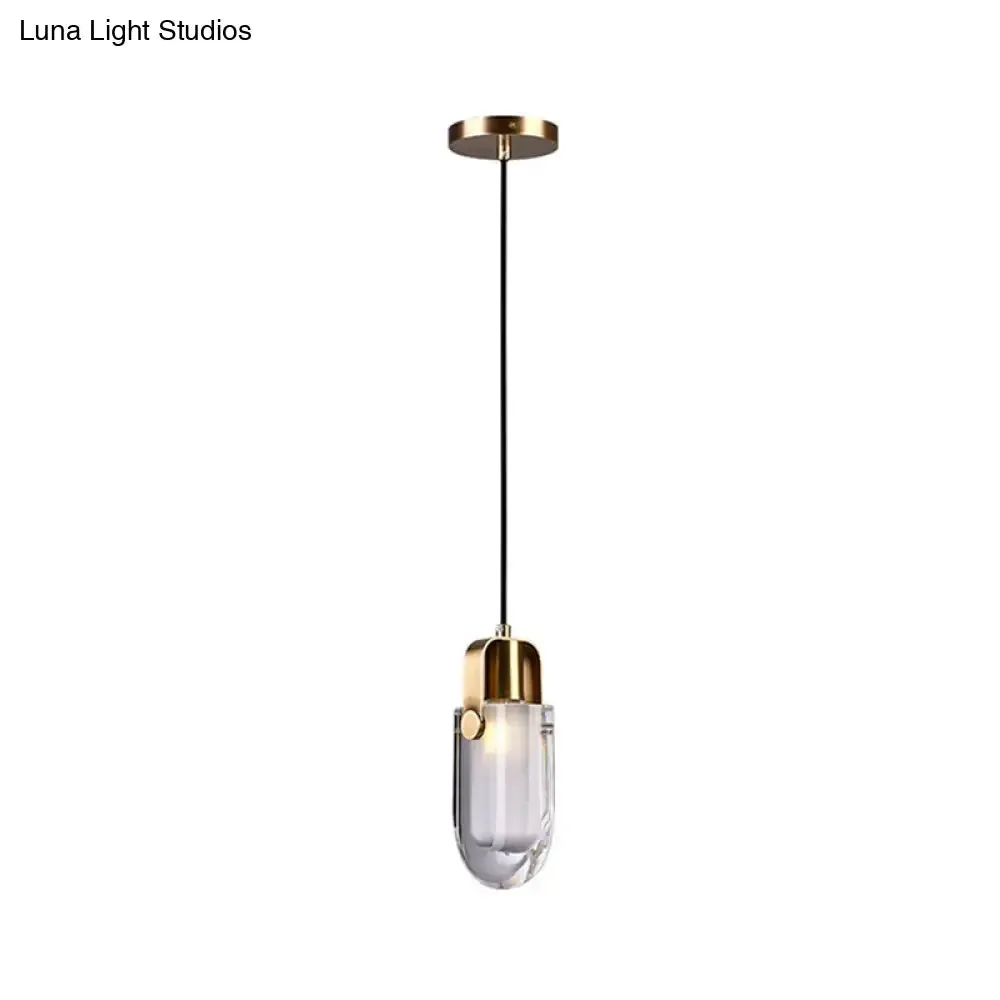 Contemporary Gold LED Crystal Pendant Ceiling Light