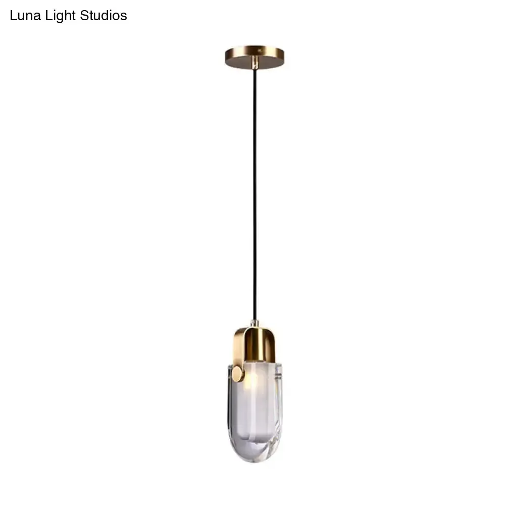 Contemporary Gold LED Crystal Pendant Ceiling Light