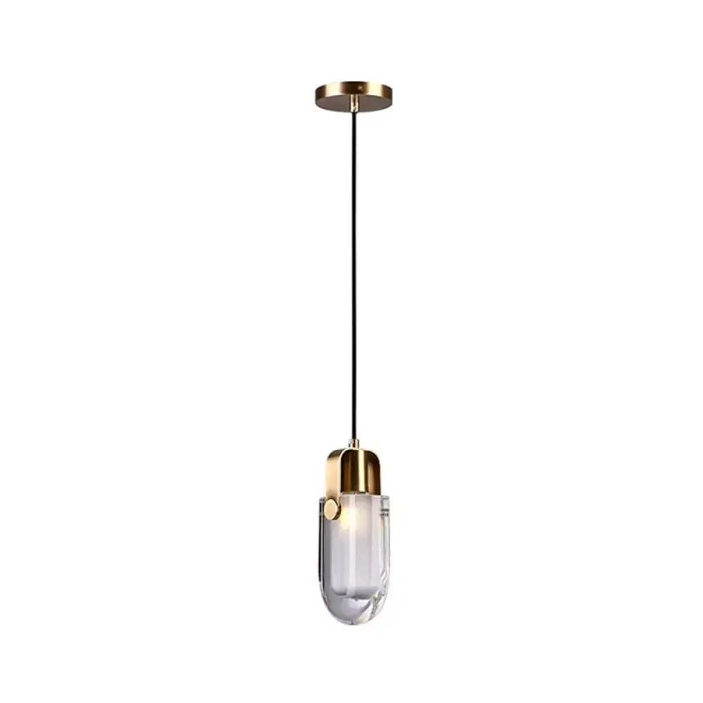 Contemporary Gold LED Crystal Pendant Ceiling Light