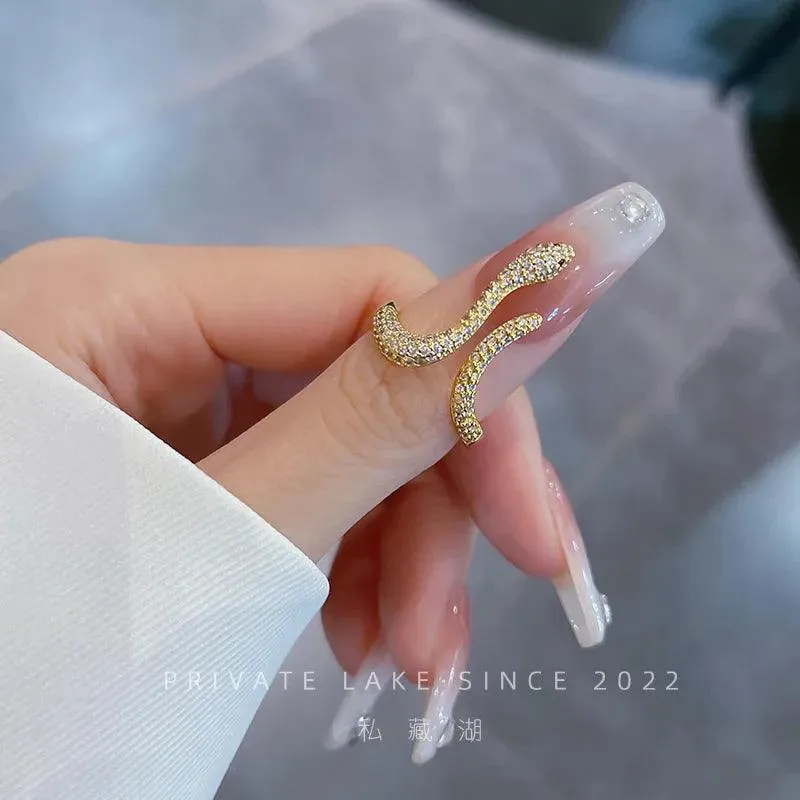 Cool Snake Shape Finger Rings Charm Jewelry RCJRTY57 Adjustable Crystal Rings