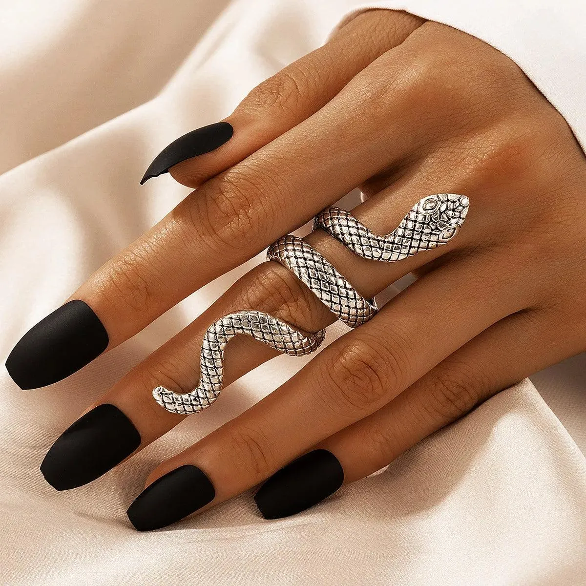 Cool Snake Shape Finger Rings Charm Jewelry RCJRTY57 Adjustable Crystal Rings