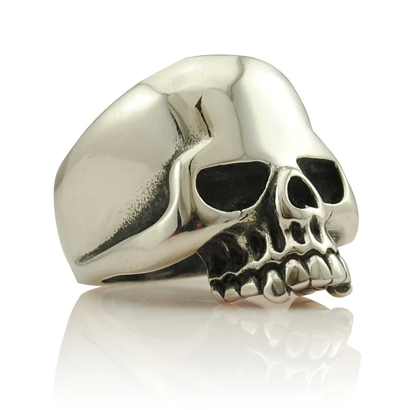 Cool Stainless Steel Rings For Men Trendy Smooth Polishing Big Tripple Skull Ring Punk Biker Jewelry