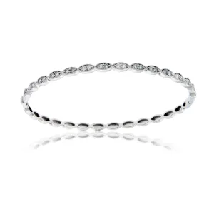 Diamond Bezel Style Hinged Bangle Bracelet