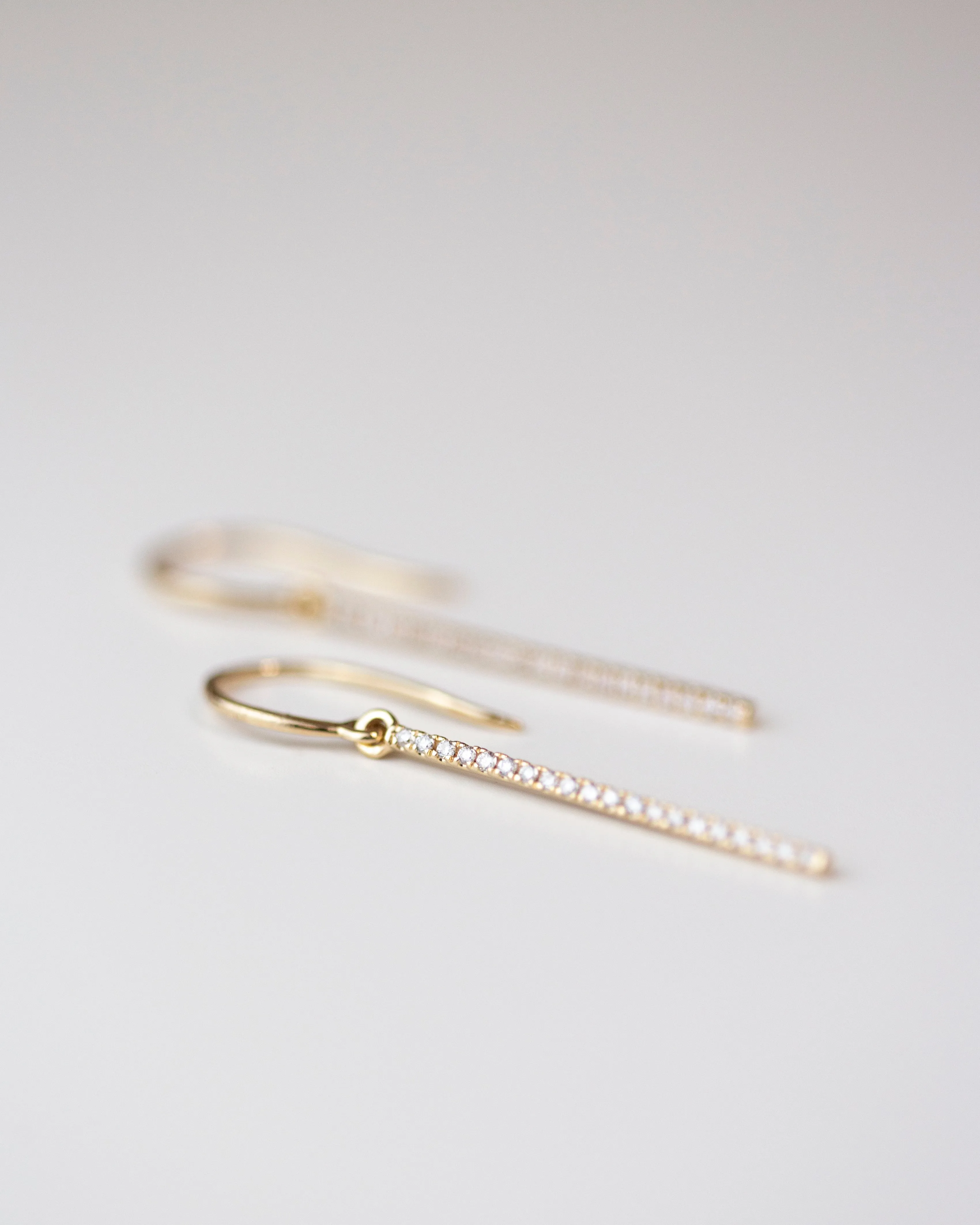 Diamond Drop Bar Earrings