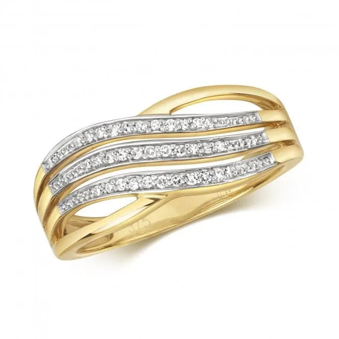 Diamond Jewellery 9K Yellow Gold Rings with 0.10 Carat RD385