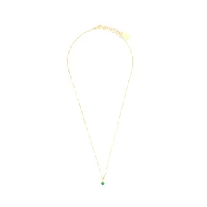 Diamonds by Georgini - Natural Green Agate and Diamond May Pendant Gold