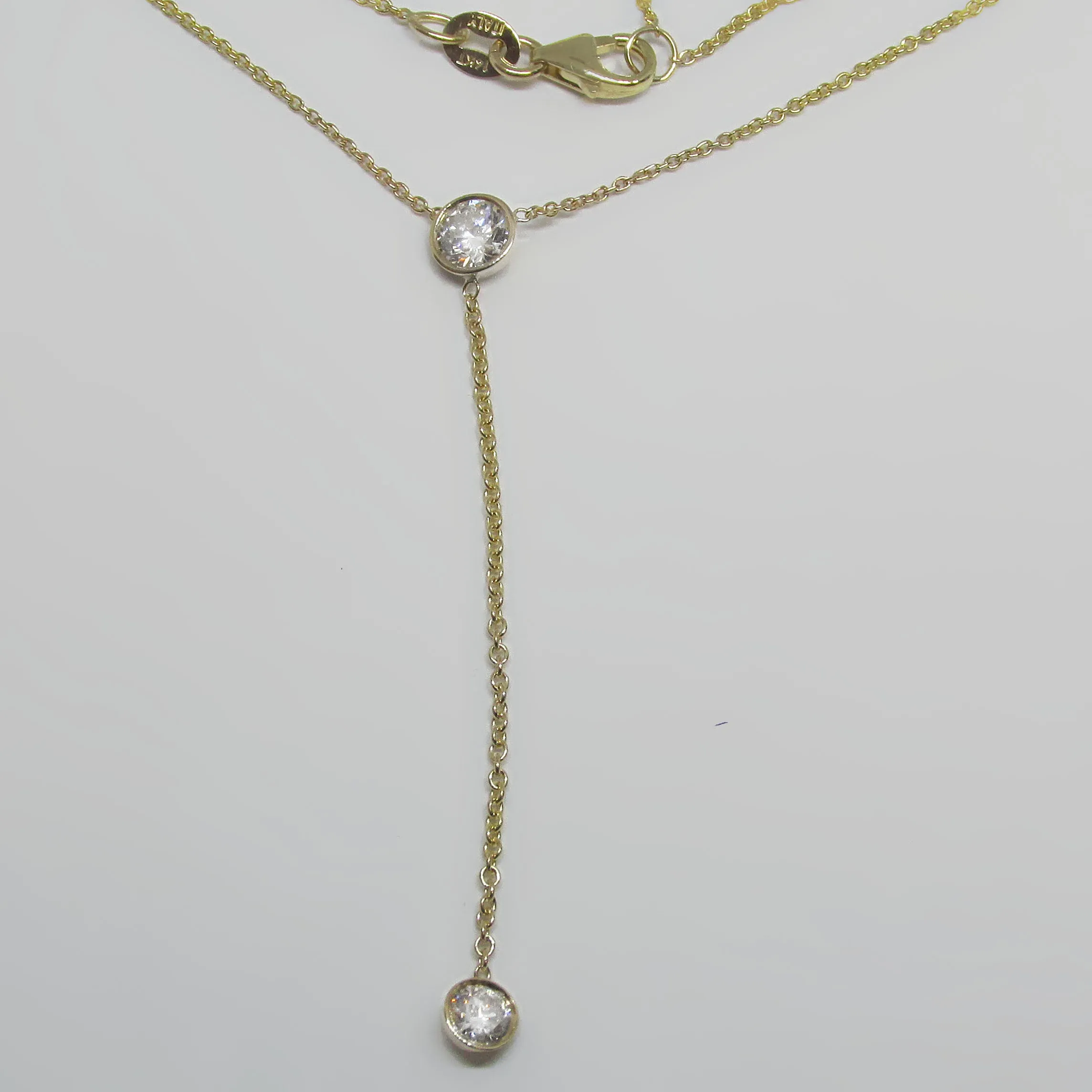 Duo Diamond Lariat Necklace