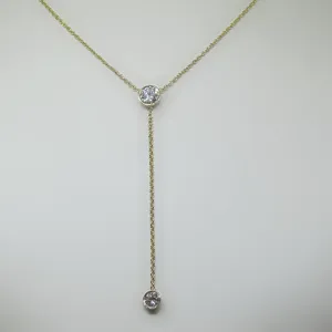 Duo Diamond Lariat Necklace