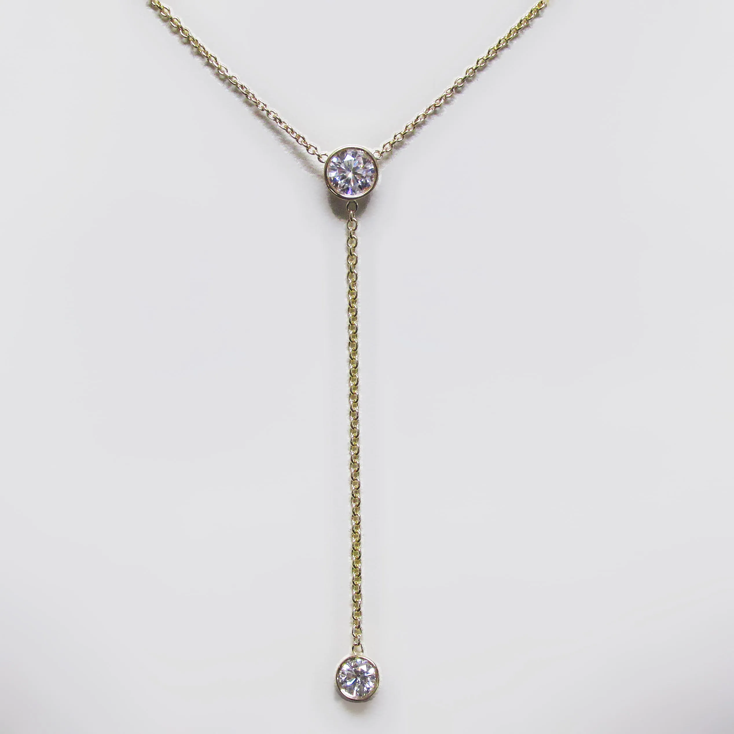 Duo Diamond Lariat Necklace