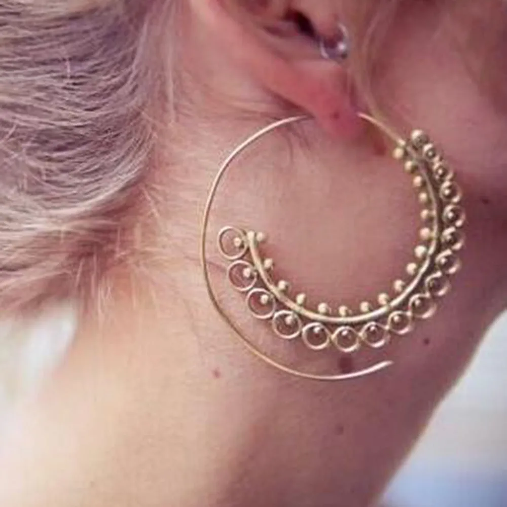 E1020 - Simple round rotating earrings