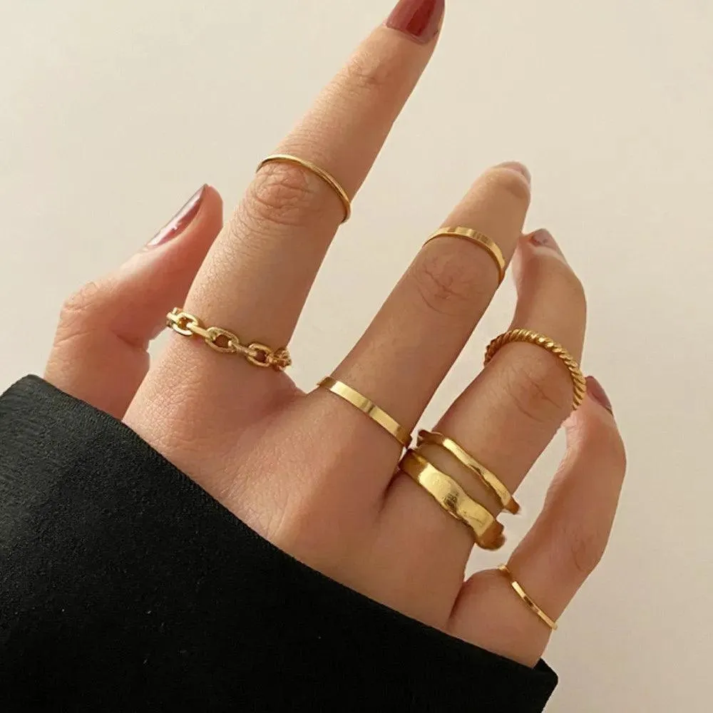 Edgy Geometric Rings: Trendy Punk & Hip-Hop Jewelry Collection