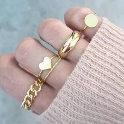 Edgy Geometric Rings: Trendy Punk & Hip-Hop Jewelry Collection