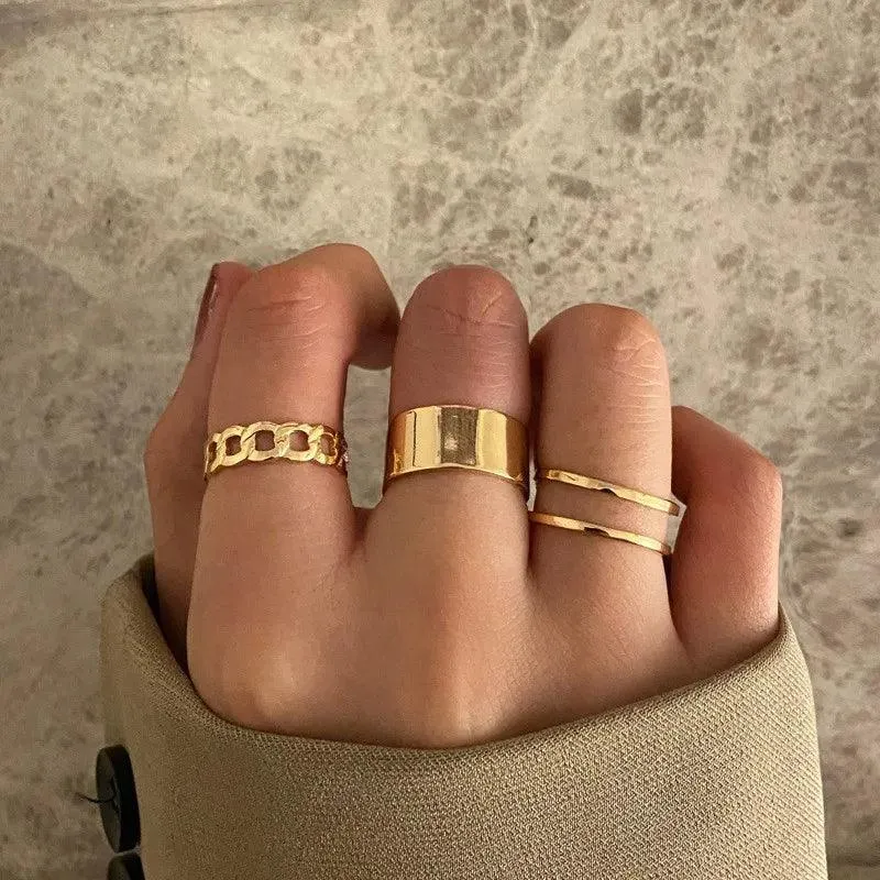 Edgy Geometric Rings: Trendy Punk & Hip-Hop Jewelry Collection