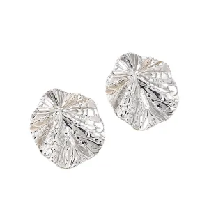 European and American Punk Style Ruffle Leaf Earrings for Women