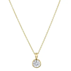 Everyday Diamonds Collection Round Brilliant Solitaire Rubover Pendant | 9K Yellow Gold