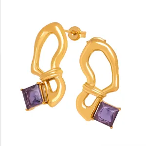 Extravagant European & American Zircon Inlaid Earrings - Chic Titanium Women's Jewelry