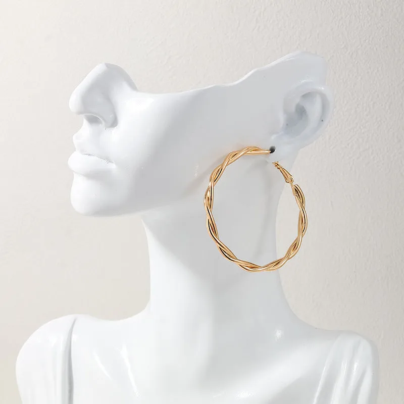 Extravagant Metal Twist Roll Earrings - Vienna Verve Collection