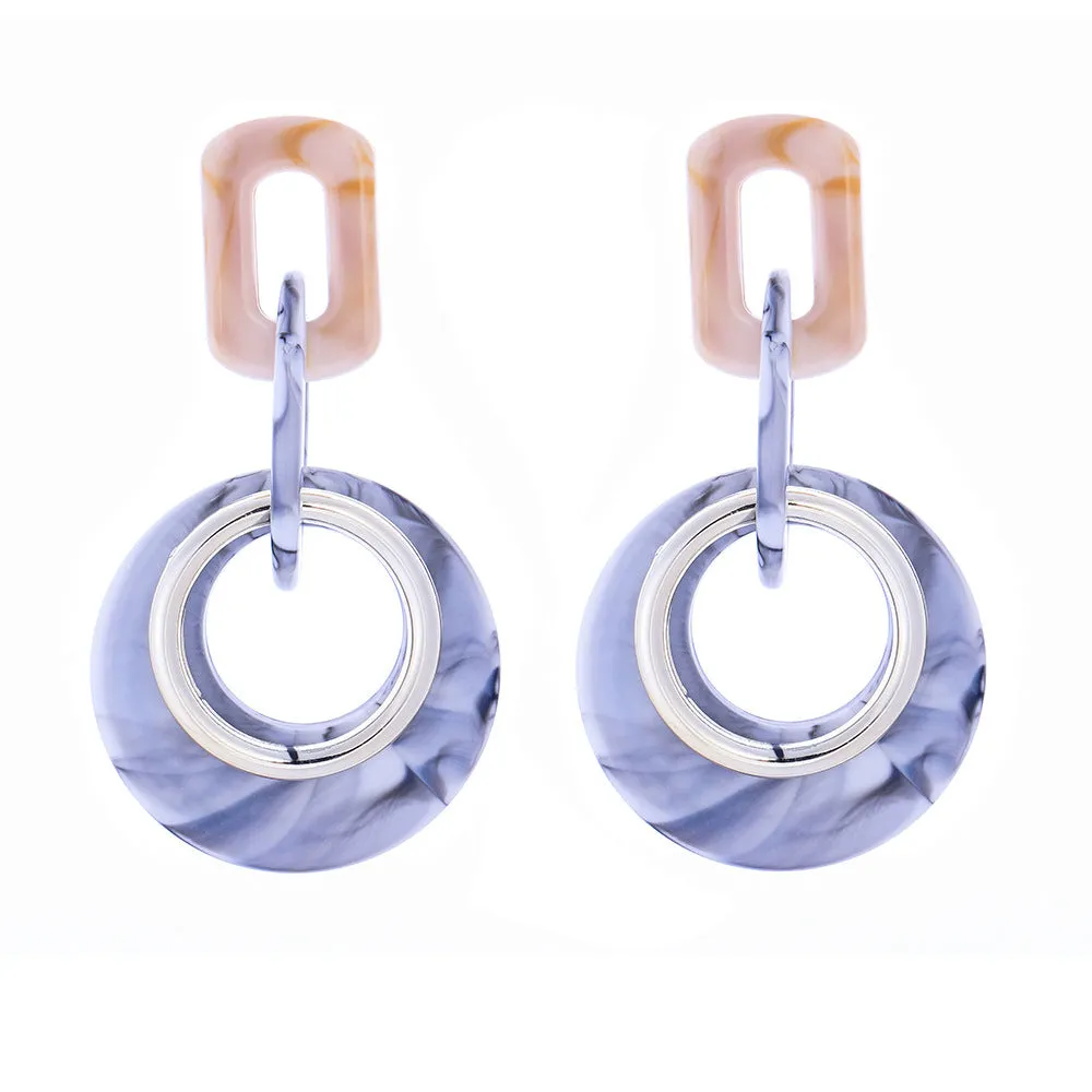 Extravagant Resin Ring Earrings Set - Vienna Verve Collection.