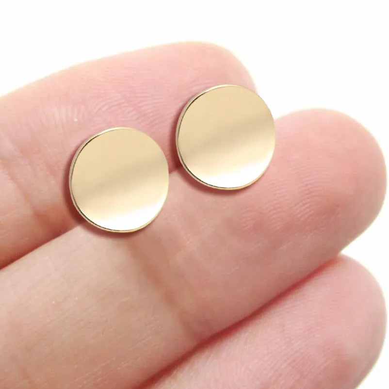 Fashion Glossy Round Stud Temperament Simple Art Earrings