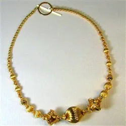 Gold Bead Necklace Statement Gold  Necklace