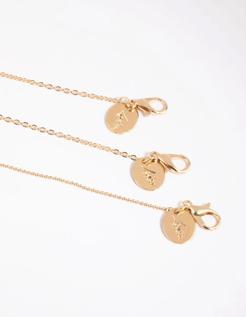 Gold Dainty Dangle Pack Bracelets