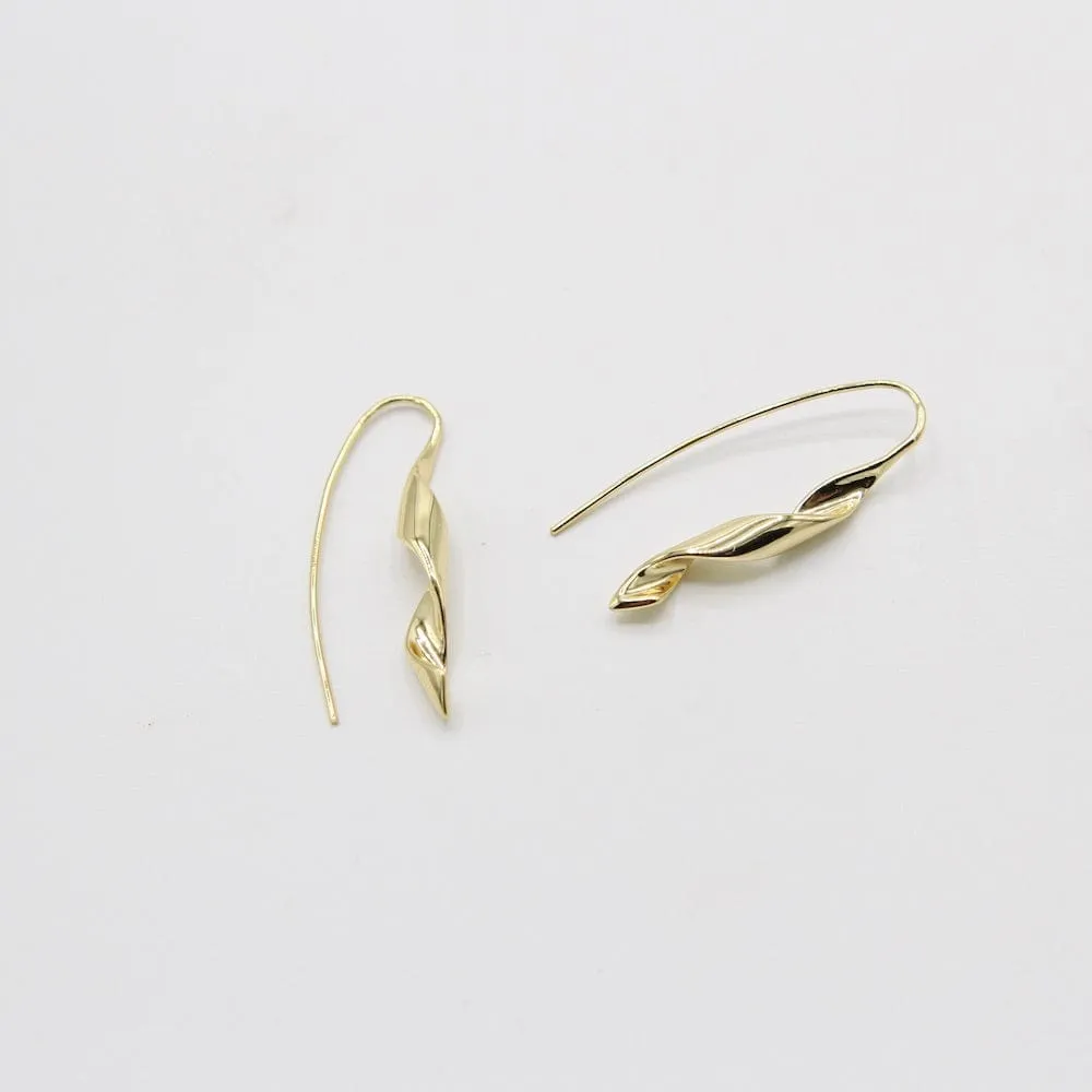 Gold Helix Hook Earrings