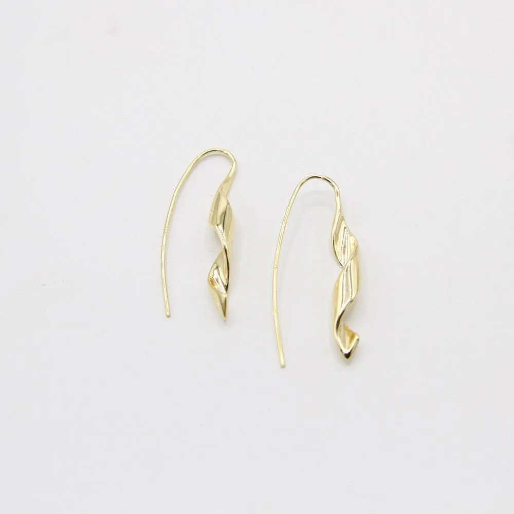 Gold Helix Hook Earrings