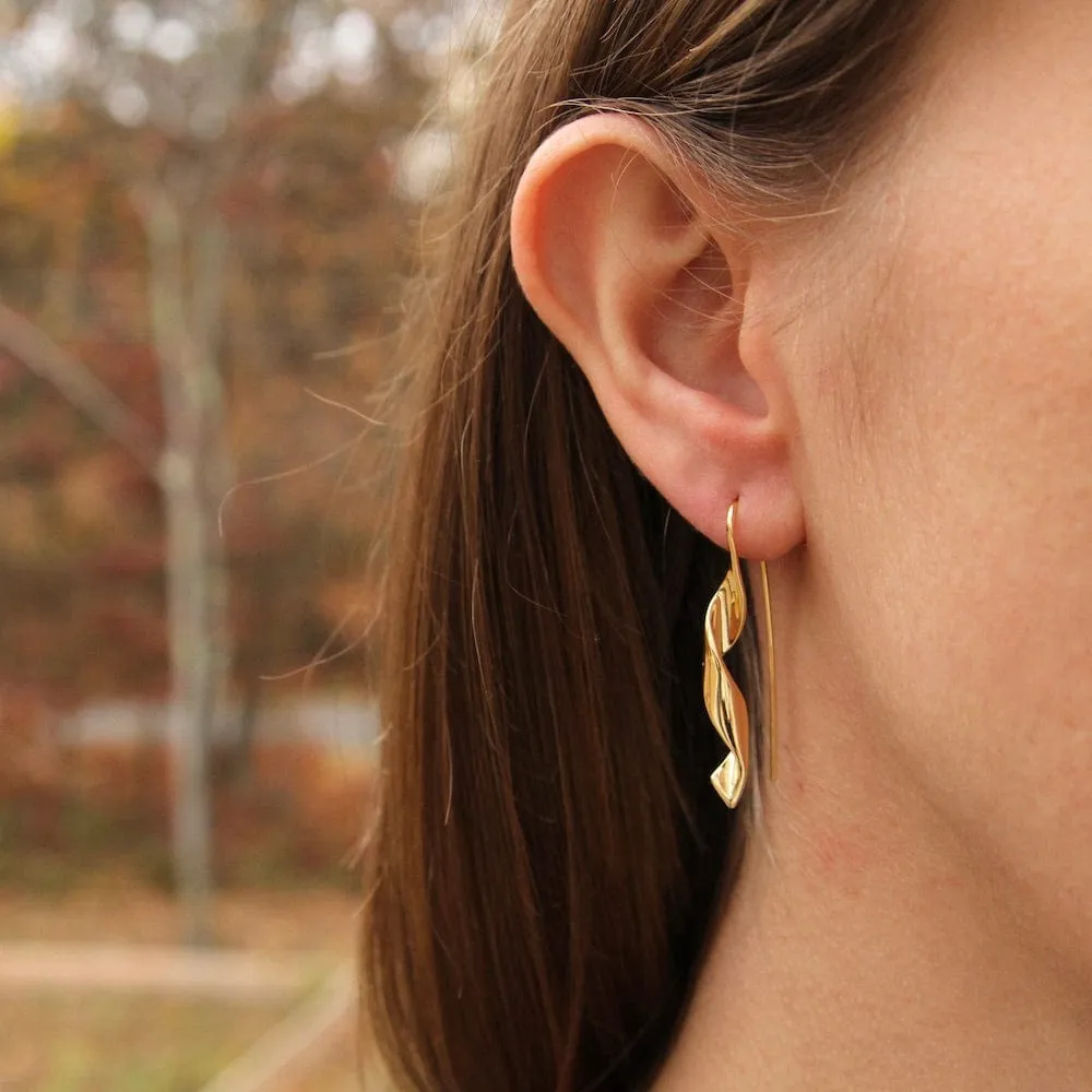 Gold Helix Hook Earrings