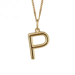 Gold Plated Initial Letter P Pendant P5142