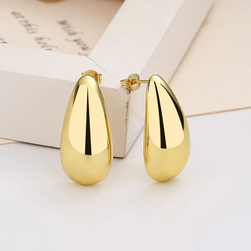 Gold Plating Simple And Elegant Earrings