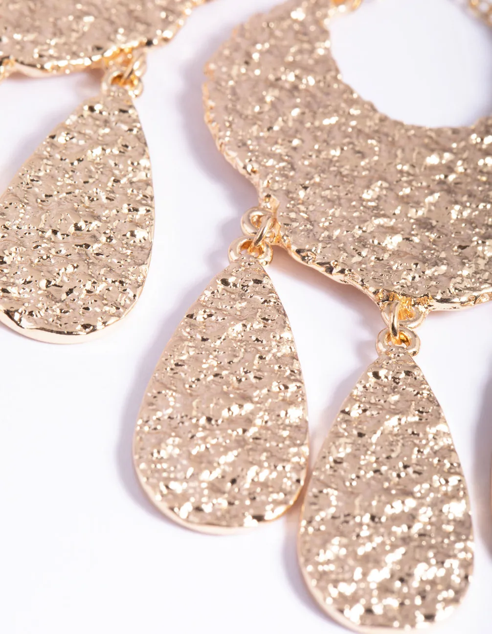 Gold Textured Jingle Drop Earrings