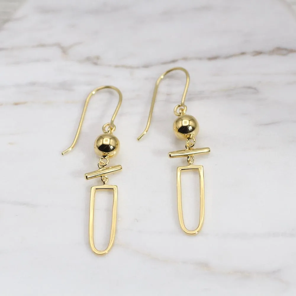 Gold Vermeil Mod Shapes Drop Earrings