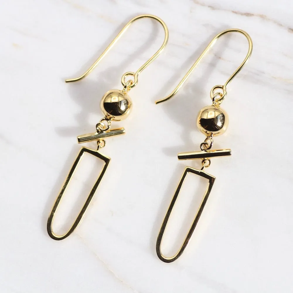 Gold Vermeil Mod Shapes Drop Earrings