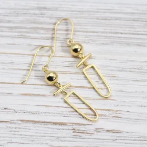 Gold Vermeil Mod Shapes Drop Earrings