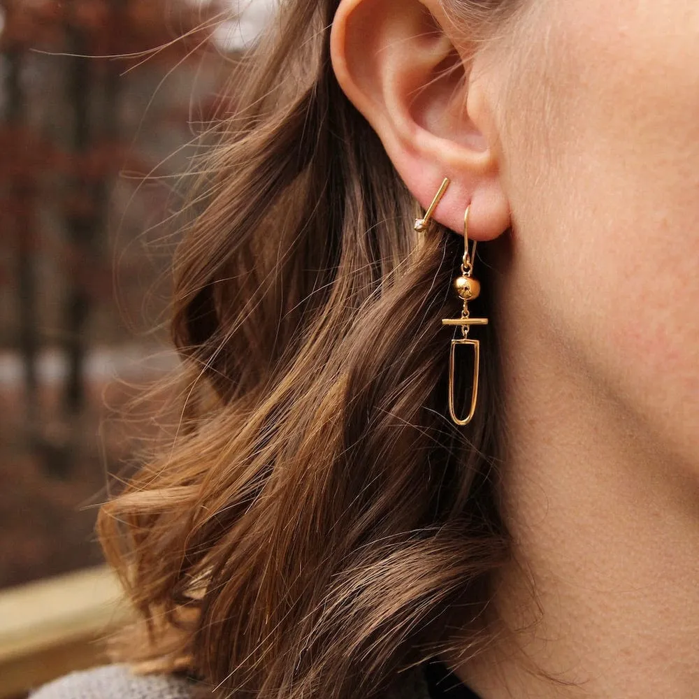 Gold Vermeil Mod Shapes Drop Earrings