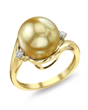 Golden South Sea Pearl & Diamond Sorbet Cocktail Ring