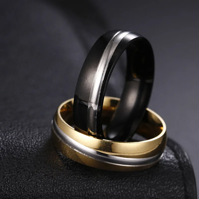 Golden Stainless Steel Couple Rings Set - Everyday Genie Collection