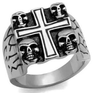 Gothic Cross Skull Ghost Head Ring