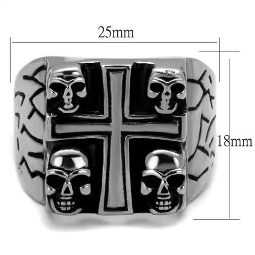 Gothic Cross Skull Ghost Head Ring