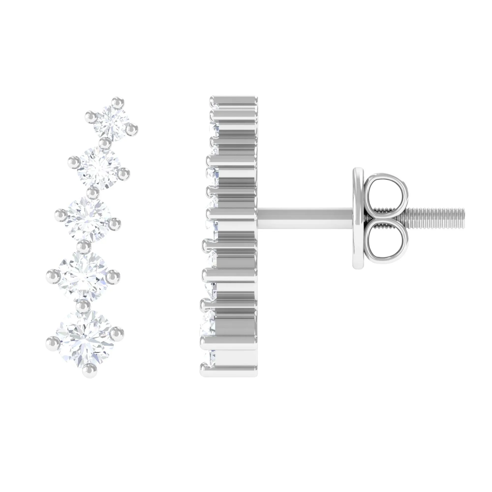 Graduated Style Diamond Climber Earrings