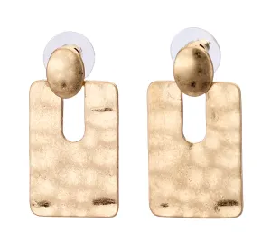 Hammered Square Drop Earrings