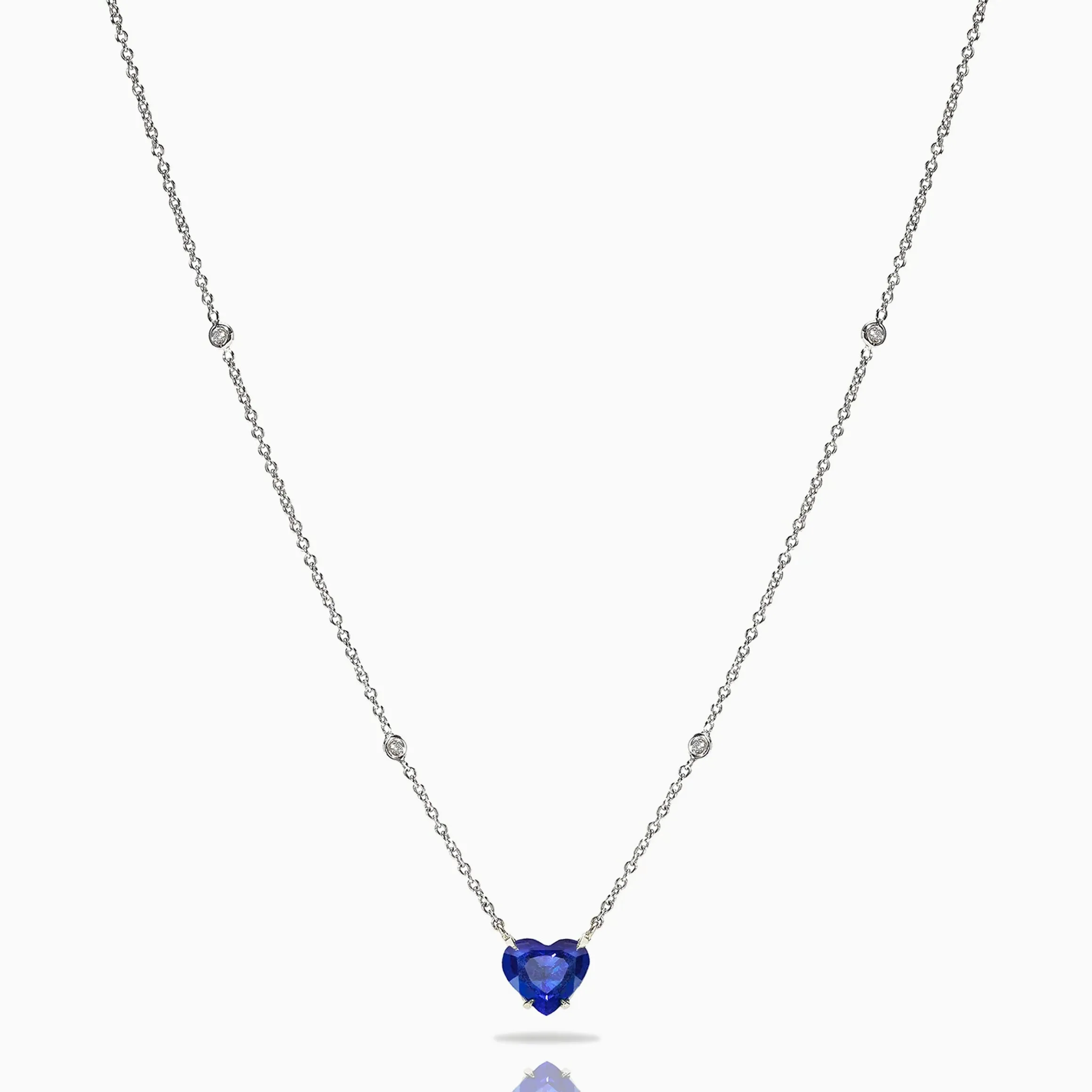 Heart Shape Sapphire Necklace